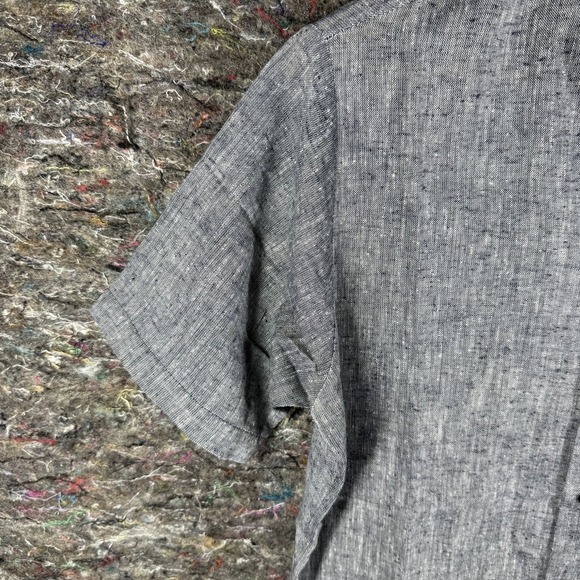 Lexington Button Down Shirt Mens S Gray Short Sleeve Cotton Blend Textured - Picture 5 of 10